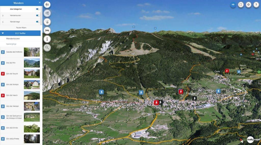 3D Karte Alpe Cimbra